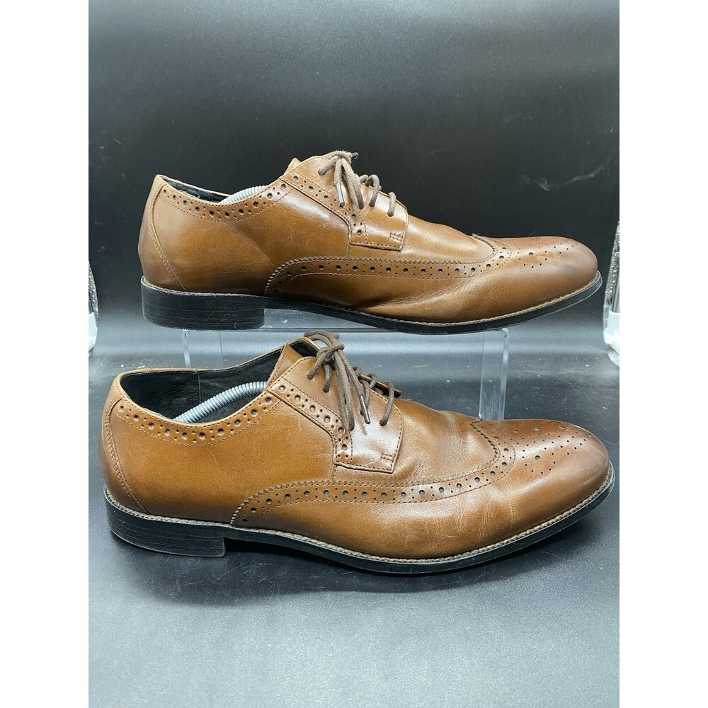 Stacy Adams Men shoes Cognac Garrison Wingtip Leather Oxford Size 12 W 24916-221